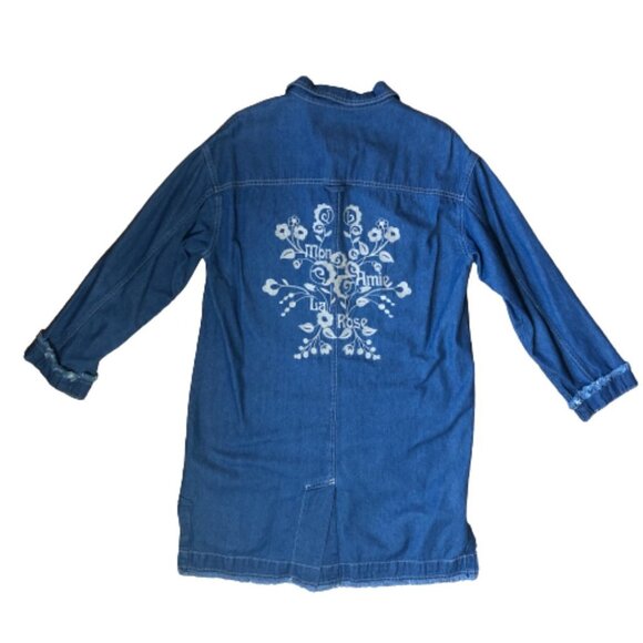 Thursday Island Urban Vintage long soft denim embroidered jacket, blazer - Picture 13 of 16